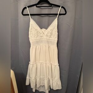 White Lace Tiered Dress